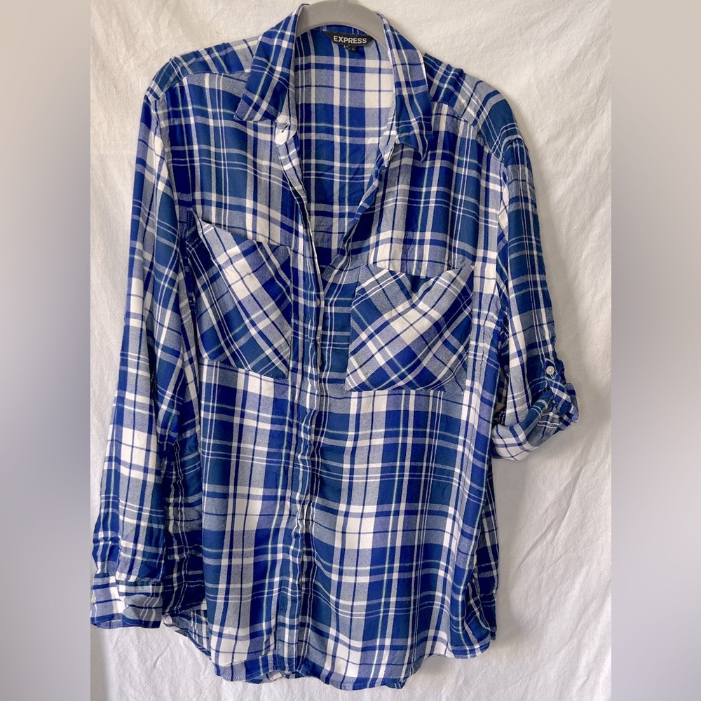 EXPRESS plaid flannel tunic